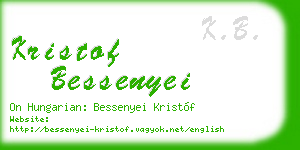 kristof bessenyei business card